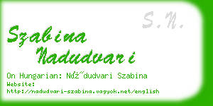 szabina nadudvari business card